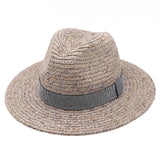Boho Hat, Sun Hat, Beach Hat, Raffia Grass Fedora Jazz Hat, Mia Black Caramel - Wild Rose Boho