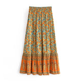 Boho Skirt, Maxi Skirt, Calla in Orange - Wild Rose Boho
