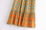 Boho Skirt, Maxi Skirt, Calla in Orange - Wild Rose Boho