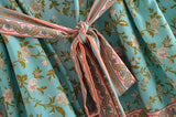 Boho Robe, Kimono Robe, Wild Floral in Mint Green - Wild Rose Boho