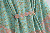 Boho Robe, Kimono Robe, Wild Floral in Mint Green - Wild Rose Boho