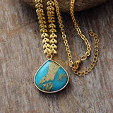 Boho Necklace, Jasper and Gold Chain