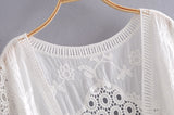 Boho Blouse, Vintage Crochet Blouse, Lisa White and Apricot - Wild Rose Boho