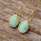 Boho Earrings, Dangle Earrings, Cute Elegant Blue Amazonite - Wild Rose Boho