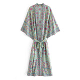 Boho Robe, Kimono Robe, Arama in Pine Green - Wild Rose Boho