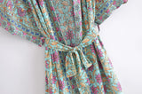 Boho Robe, Kimono Robe, Arama in Pine Green - Wild Rose Boho