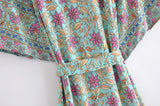 Boho Robe, Kimono Robe, Arama in Pine Green - Wild Rose Boho