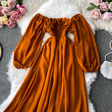 Midi Dress, Boho Vintage Dress, Smocked Dress, Honey in Green, Pink, Orange, Yellow and Red - Wild Rose Boho