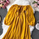 Midi Dress, Boho Vintage Dress, Smocked Dress, Honey in Green, Pink, Orange, Yellow and Red - Wild Rose Boho