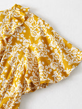 Boho Jumpsuit, Boho Romper, Cyan in Yellow