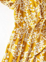 Boho Jumpsuit, Boho Romper, Cyan in Yellow