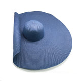 Boho Hat, Sun Hat, Beach Hat, Extra Large Wide Brim, Straw Hat, Black, White, Blue, Navy and more 19 colors (Soft, 25 cm) - Wild Rose Boho