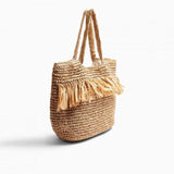 Boho Bag, Woven Straw Handbag, Savanna Tote - Wild Rose Boho
