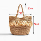Boho Bag, Woven Straw Handbag, Savanna Tote - Wild Rose Boho