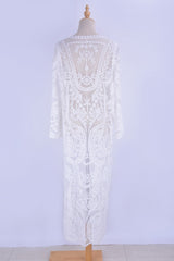 Beach Robe, Cover Up, Natalie in White Lace - Wild Rose Boho