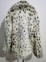Boho Winter Coat, Fur Coat, Faux Fox Fur, Leopard Short White Show - Wild Rose Boho