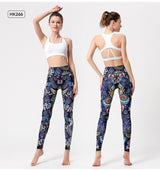 Yoga Legging, Yoga Pants, Boho Legging, Tight with Pocket Forrest in Blue Green Bird