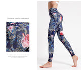 Yoga Legging, Yoga Pants, Boho Legging, Tight with Pocket Forrest in Vintage Flower