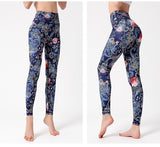 Yoga Legging, Yoga Pants, Boho Legging, Tight with Pocket Forrest in Vintage Flower