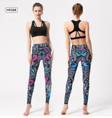 Yoga Legging, Yoga Pants, Boho Legging, Tight with Pocket Forrest in Rose Red Flower