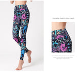 Yoga Legging, Yoga Pants, Boho Legging, Tight with Pocket Forrest in Rose Red Flower