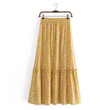 Boho Skirt, Hippie Skirts, Maxi Skirt, Yellow Sunshine Flower