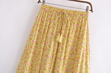Boho Skirt, Hippie Skirts, Maxi Skirt, Yellow Sunshine Flower