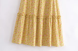 Boho Skirt, Hippie Skirts, Maxi Skirt, Yellow Sunshine Flower