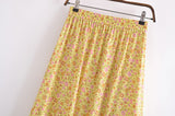 Boho Skirt, Hippie Skirts, Maxi Skirt, Yellow Sunshine Flower