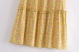 Boho Skirt, Hippie Skirts, Maxi Skirt, Yellow Sunshine Flower