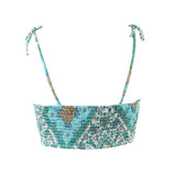 Boho 2 Piece Set, Matching Crop Top and Skirt, Oceane Square Mint - Wild Rose Boho