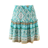 Boho 2 Piece Set, Matching Crop Top and Skirt, Oceane Square Mint - Wild Rose Boho
