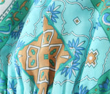 Boho 2 Piece Set, Matching Crop Top and Skirt, Oceane Square Mint - Wild Rose Boho