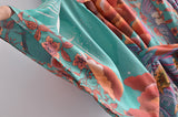 Boho Robe, Kimono Robe, Moon Light in Green - Wild Rose Boho