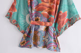 Boho Robe, Kimono Robe, Moon Light in Green - Wild Rose Boho