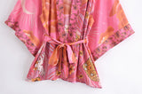 Boho Robe, Kimono Robe, Moon Light in Pink - Wild Rose Boho