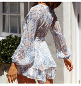 Boho Jumpsuit,Vintage Romper, Playsuit, Flower Child in Blue, Red and White - Wild Rose Boho