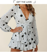 Boho Jumpsuit,Vintage Romper, Playsuit, Flower Child in Blue, Red and White - Wild Rose Boho