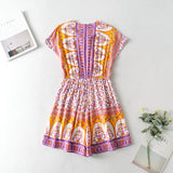 Boho Jumpsuit, Romper, Playsuit, Pink Little Flower - Wild Rose Boho