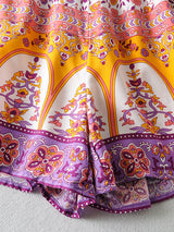 Boho Jumpsuit, Romper, Playsuit, Pink Little Flower - Wild Rose Boho