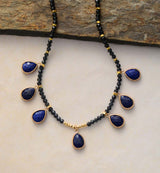 Boho Necklace, Adele Labradorite Teardrop Pendant Necklace