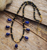 Boho Necklace, Adele Labradorite Teardrop Pendant Necklace