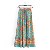 Boho Skirt, Maxi Skirt, Calida in Green - Wild Rose Boho