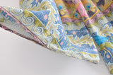 Boho Robe, Short Kimono Robe, Elliana Blue Peyton - Wild Rose Boho