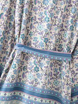 Boho Robe, Short Kimono Robe, Irma Blue Lilac - Wild Rose Boho