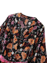 Boho Robe, Short Kimono Robe, Elliana in Black - Wild Rose Boho