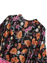 Boho Robe, Short Kimono Robe, Elliana in Black - Wild Rose Boho