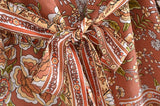Boho Robe, Short Kimono Robe, Elliana Rosita in Brown - Wild Rose Boho