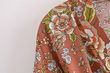 Boho Robe, Short Kimono Robe, Elliana Rosita in Brown - Wild Rose Boho