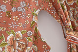 Boho Robe, Short Kimono Robe, Elliana Rosita in Brown - Wild Rose Boho